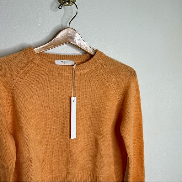 NWT One Grey Day 100% Cashmere Blakely Crew Neck Sweater Orange Size  Small - Picture 6 of 16